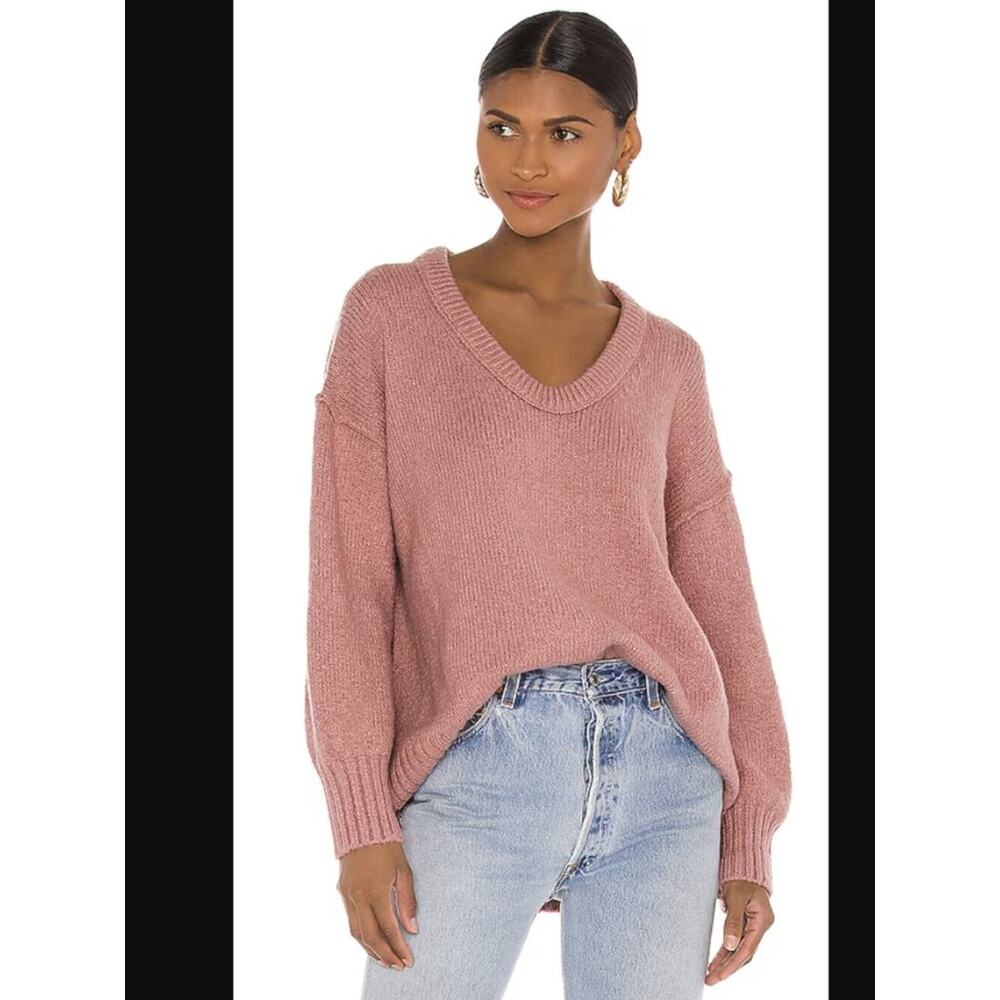 Free People Women's Brookside Tunic Sweater in Pink Lightning Size Medium - Picture 2 of 12